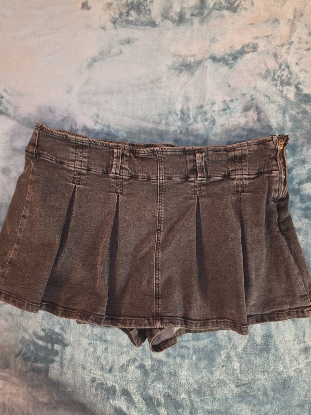 Micro Mini Pleated Skort - Black Wash - Picture 6 of 7